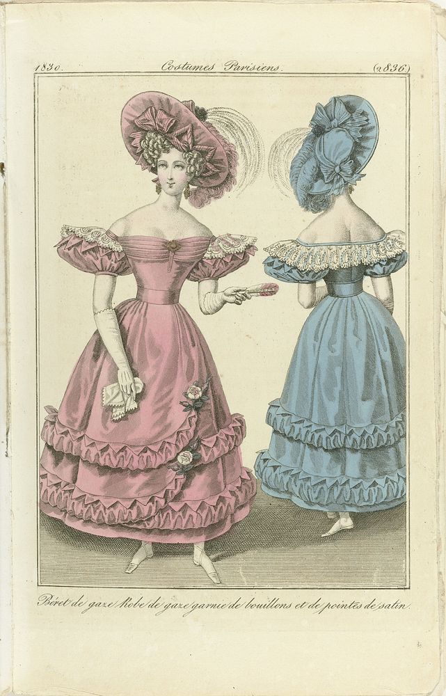 Journal des Dames et des Modes 1830, Costumes Parisiens (2836) (1830) by anonymous