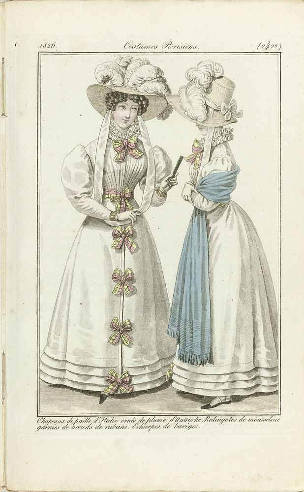 Journal des dames et des modes 1826, Costumes Parisiens  (2422) (1826) by anonymous