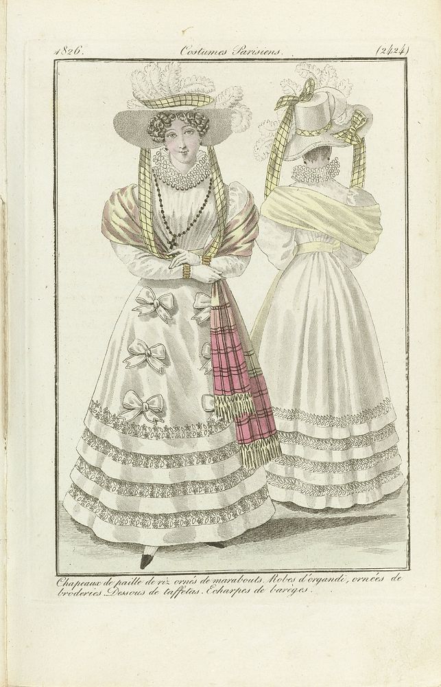 Journal des dames et des modes 1826, Costumes Parisiens (2424) (1826) by anonymous