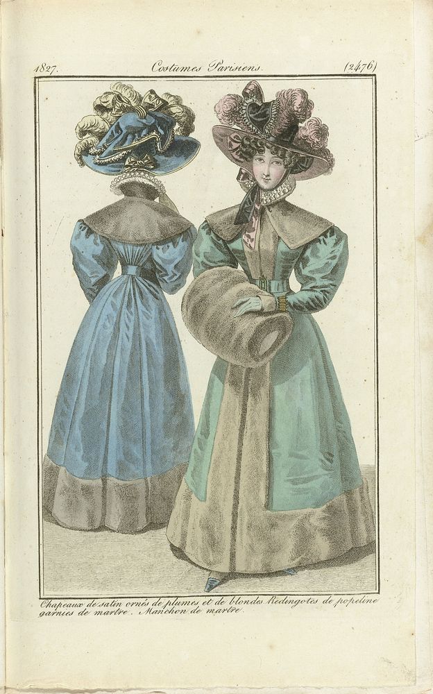 Journal des Dames et des Modes 1827, Costumes Parisiens (2476) (1827) by anonymous