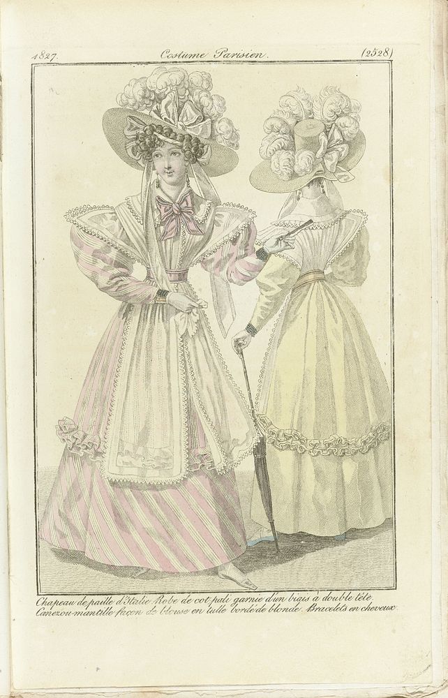 Journal des Dames et des Modes 1827, Costumes Parisiens (2528) (1827) by anonymous