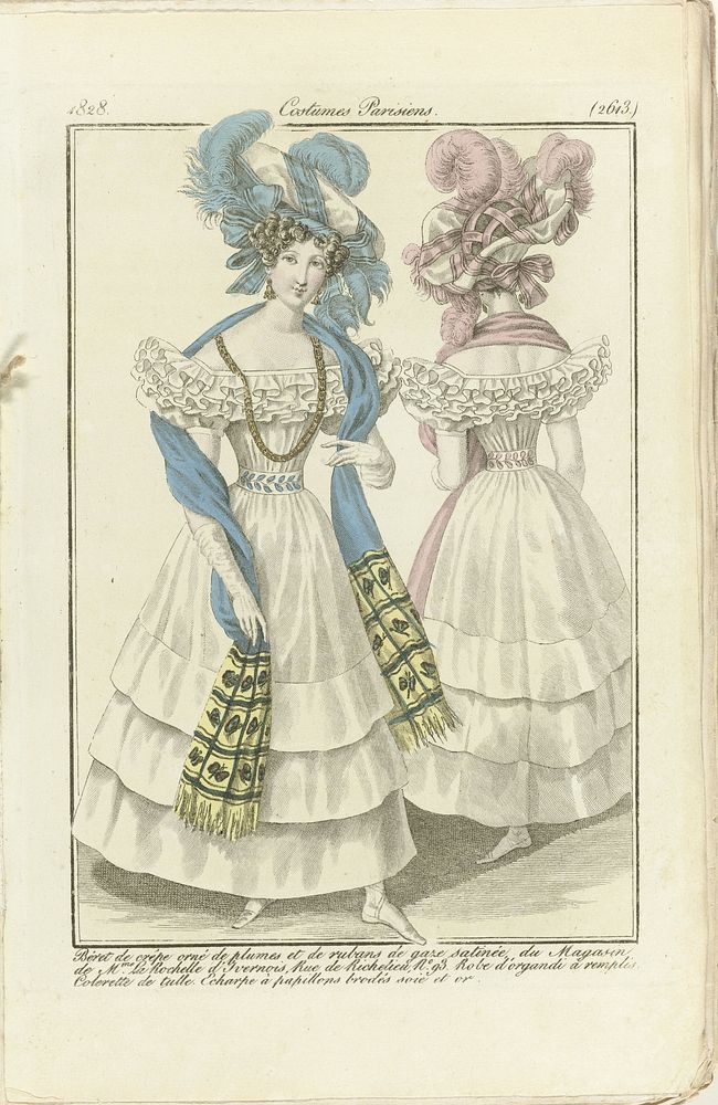 Journal des Dames et des Modes 1828, Costumes Parisiens (2613) (1828) by anonymous