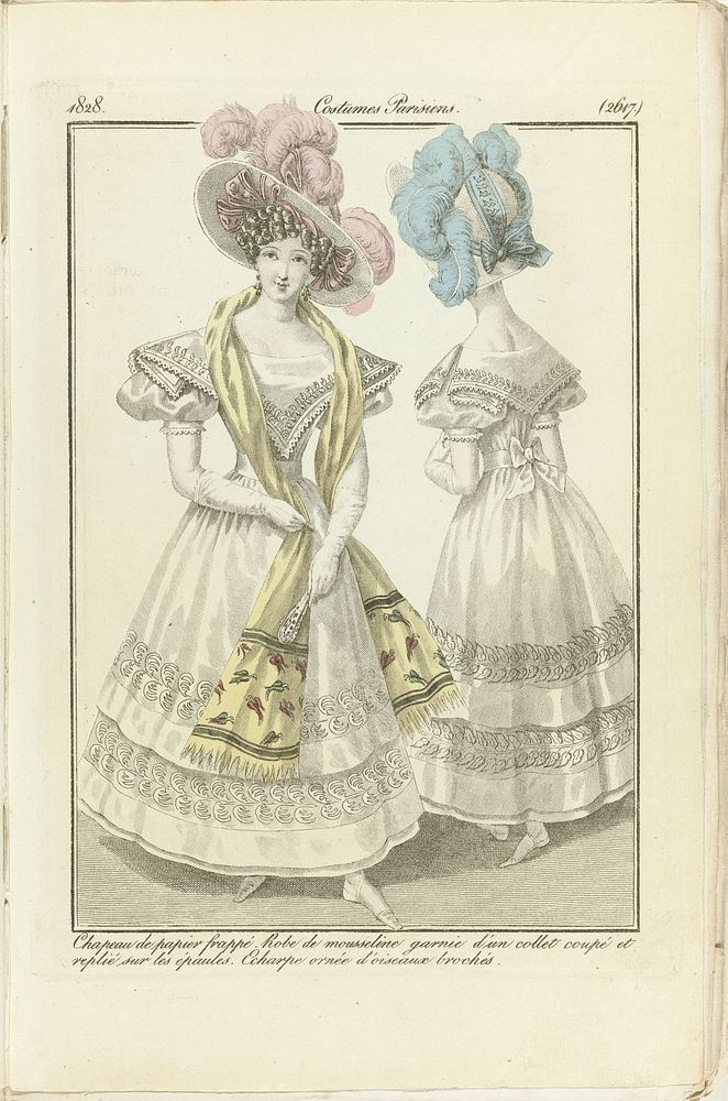 Journal des Dames et des Modes 1828, Costumes Parisiens (2617) (1828) by anonymous