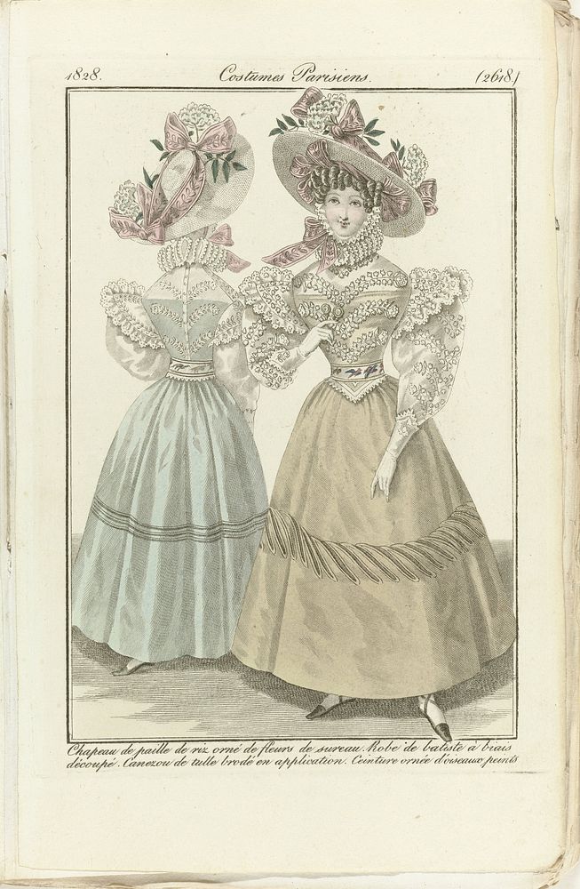Journal des Dames et des Modes 1828, Costumes Parisiens (2618) (1828) by anonymous