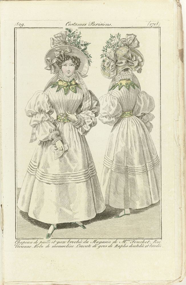 Journal des Dames et des Modes 1829, Costumes Parisiens (2708) (1829) by anonymous