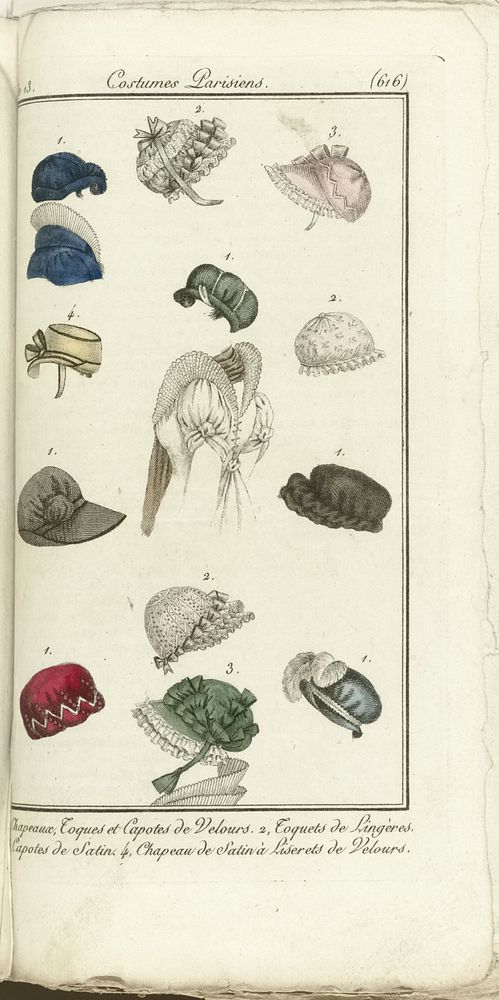 Journal des Dames et des Modes, Costume Parisien, 1805, An 13 (616) Chapeaux, Toques et Capotes... (1805) by Horace Vernet…