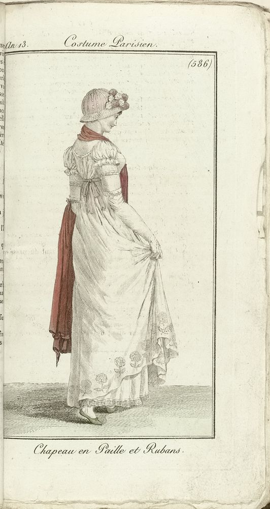 Journal des Dames et des Modes, Costume Parisien, 1805, An 13 (586) Chapeau en Paille et Rubans (1805) by anonymous and…