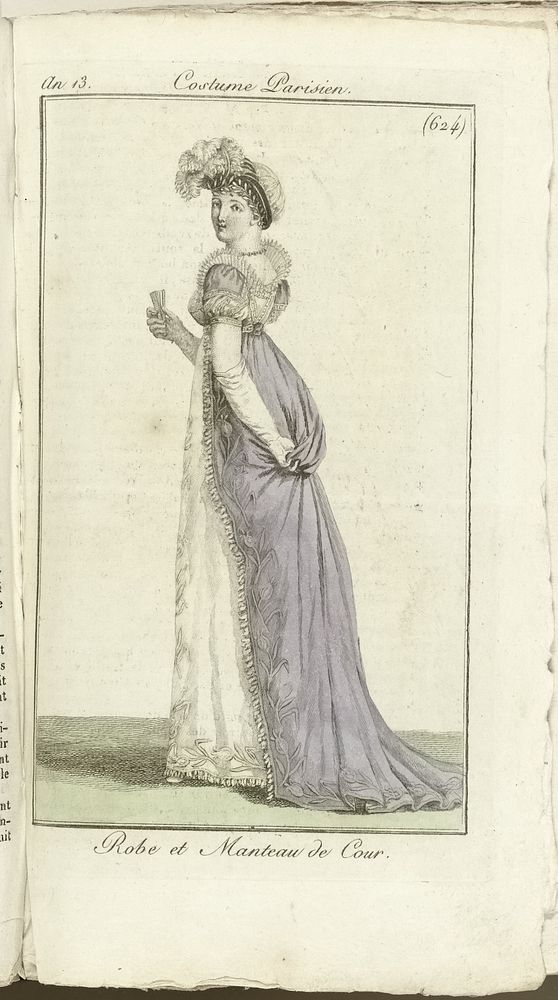 Journal des Dames et des Modes, Costume Parisien, 1805, An 13 (624) Robe et Manteau de Cour (1805) by Horace Vernet and…