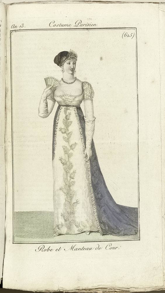 Journal des Dames et des Modes, Costume Parisien, 1805, An 13 (625) Robe et Manteau de Cour. (1805) by Horace Vernet and…
