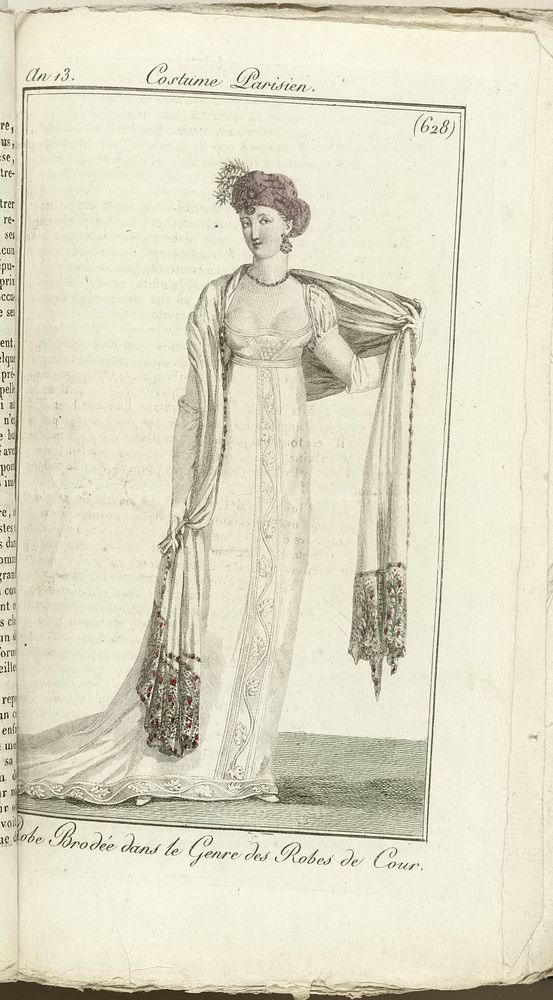 Journal des Dames et des Modes, Costume Parisien, 1805, An 13 (628) Robe Brodée ...... (1805) by Horace Vernet and Pierre de…