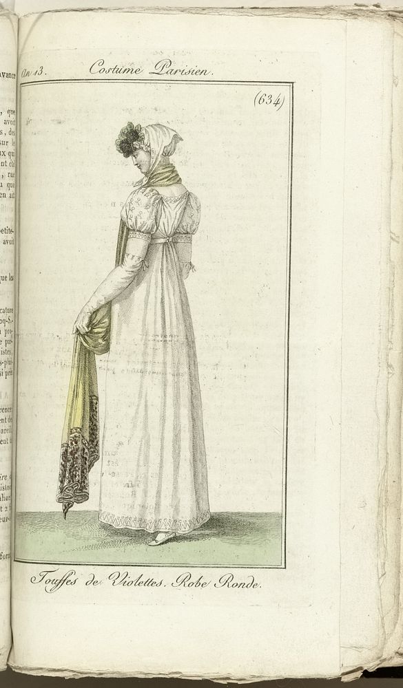 Journal des Dames et des Modes, Costume Parisien, 1805, An 13 (634) Touffes de Violettes. Robe Ronde. (1805) by Horace…