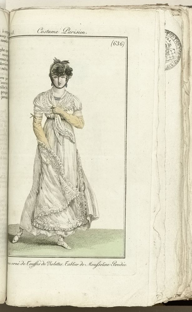 Journal des Dames et des Modes, Costume Parisien, 1805, An 13 (636) Chapeau orné  de Touffes de Violettes. (1805) by Horace…