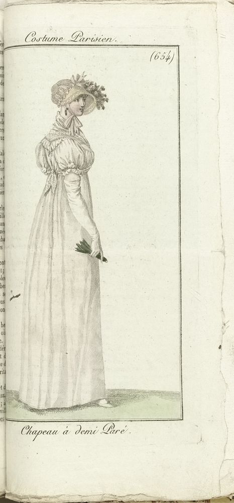 Journal des Dames et des Modes, Costume Parisien, 1805, An 13 (654) Chapeau à demi Paré. (1805) by Horace Vernet and Pierre…