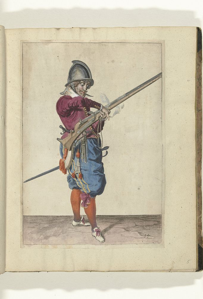 Soldaat met een roer die zijn lont overbrengt van zijn rechter- naar zijn linkerhand (nr. 14), ca. 1600 (1597 - 1608) by…