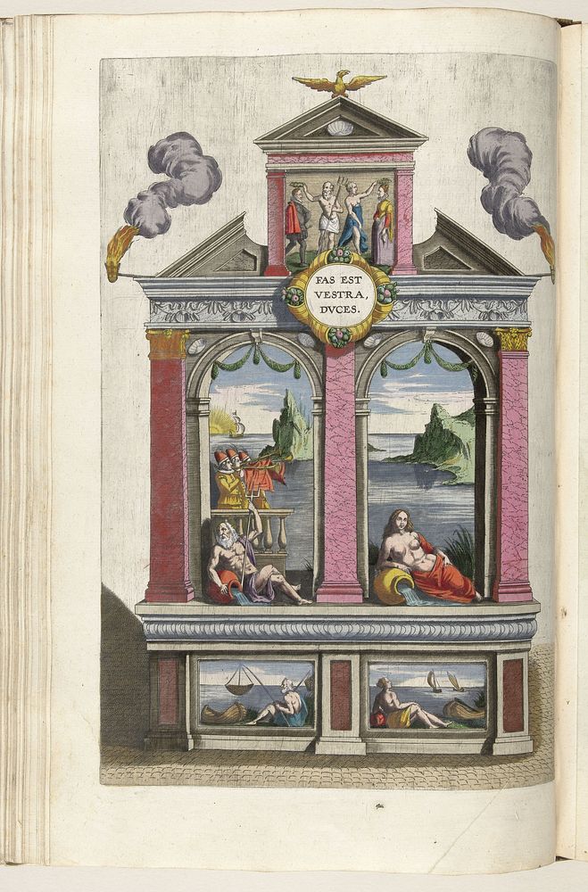 Stellage met riviergoden, 1599 (1599) by anonymous and Johannes Moretus I