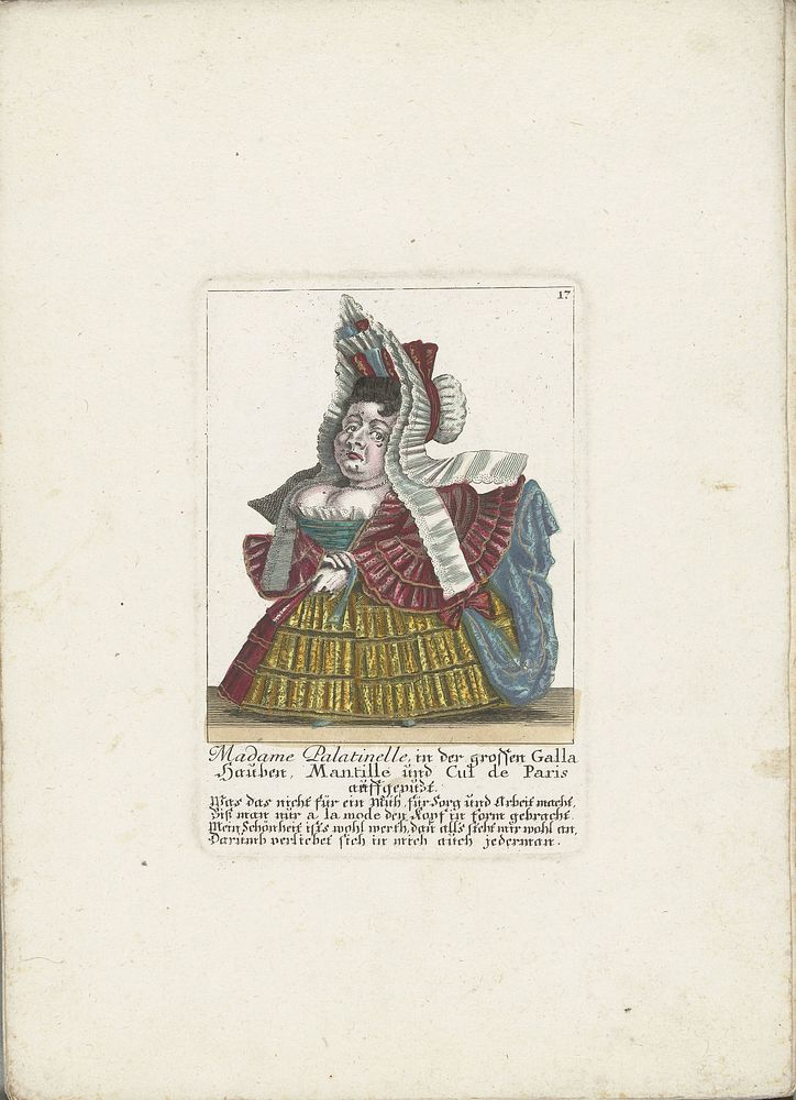 De Franse dwerg Madame Palatinelle, ca. 1710 (1705 - 1715) by Martin Engelbrecht