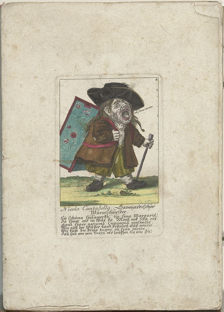 De dwerg Nicolo Cantabella, ca. 1710 (1705 - 1715) by Martin Engelbrecht