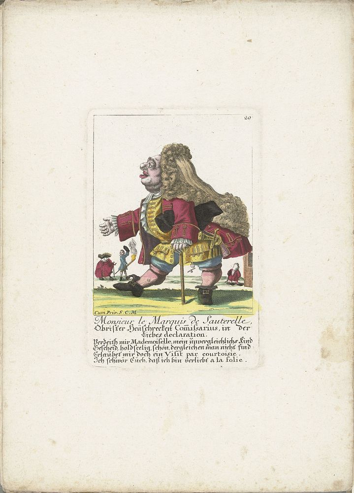 De dwerg Monsieur le Marquis de Sauterelle, ca. 1710 (1705 - 1715) by Martin Engelbrecht