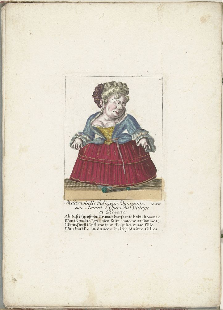 Dwerg als de Franse Mademoiselle Jolicoeur, ca. 1710 (1705 - 1715) by Martin Engelbrecht