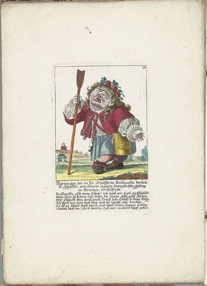 De dwerg Ploriander als herder, ca. 1710 (1705 - 1715) by Martin Engelbrecht