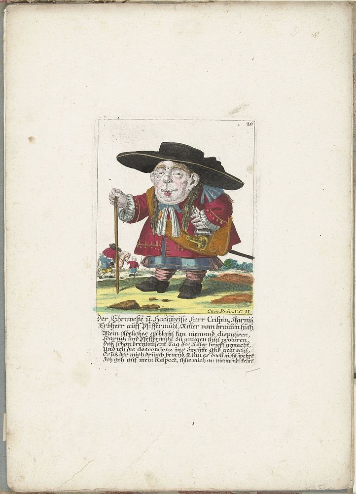 De dwerg Crispin Skarnitz, ca. 1710 (1705 - 1715) by Martin Engelbrecht