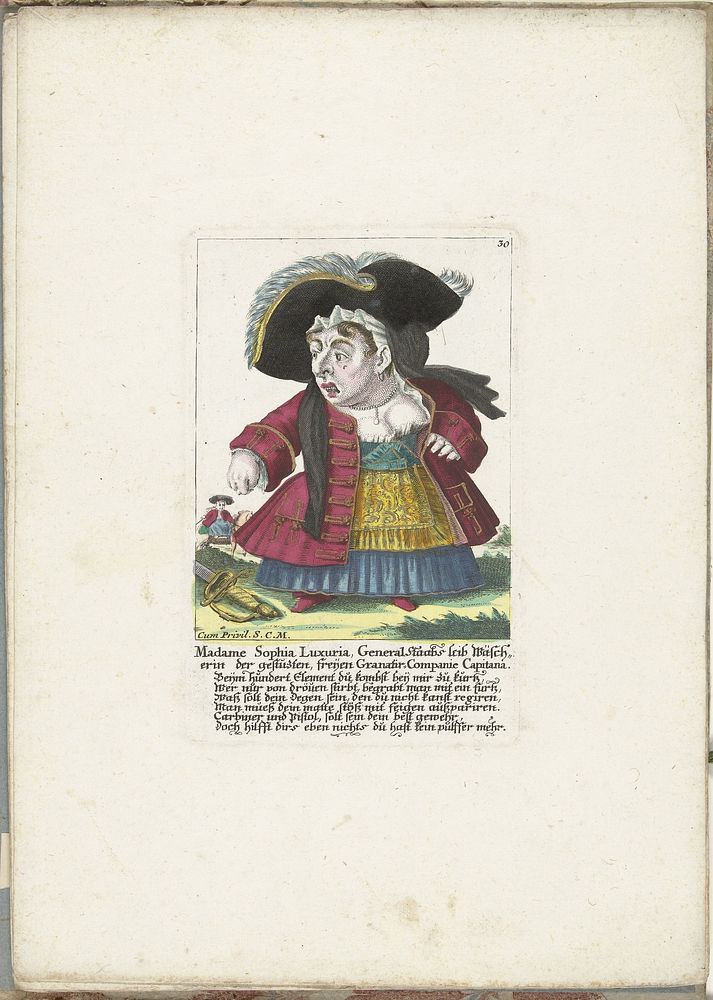 De dwerg Madame Sophia Luxuria, ca. 1710 (1705 - 1715) by Martin Engelbrecht