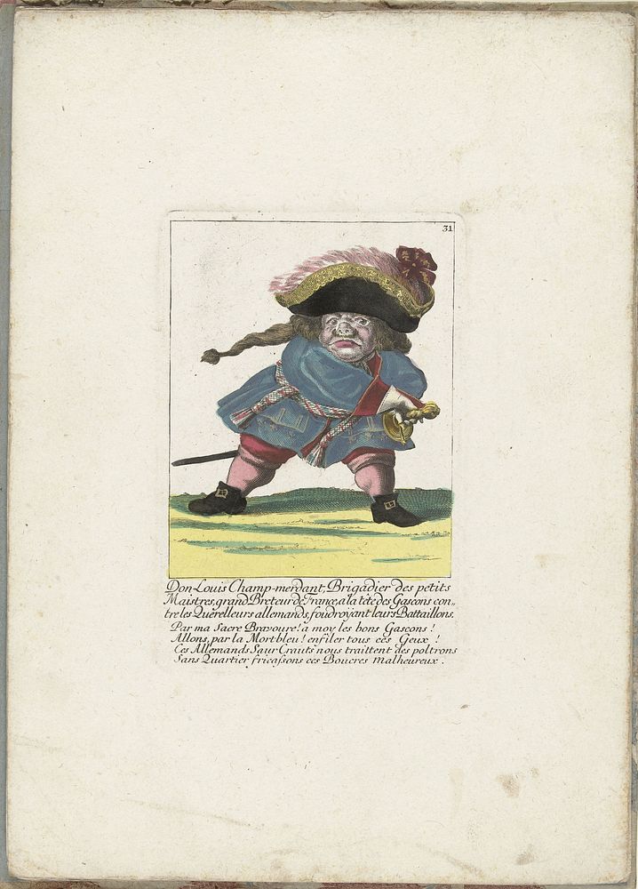 De Franse dwerg Don Luis Champ-merdant, ca. 1710 (1705 - 1715) by Martin Engelbrecht
