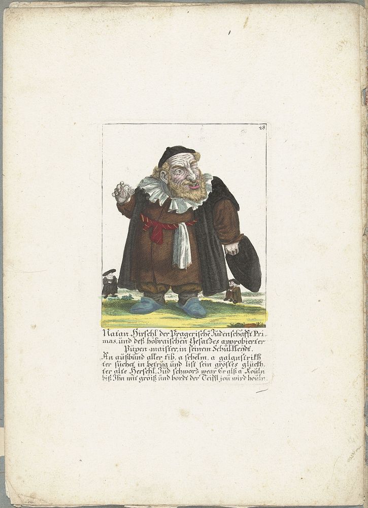 De joodse dwerg Natan Hirschl, ca. 1710 (1705 - 1715) by Martin Engelbrecht