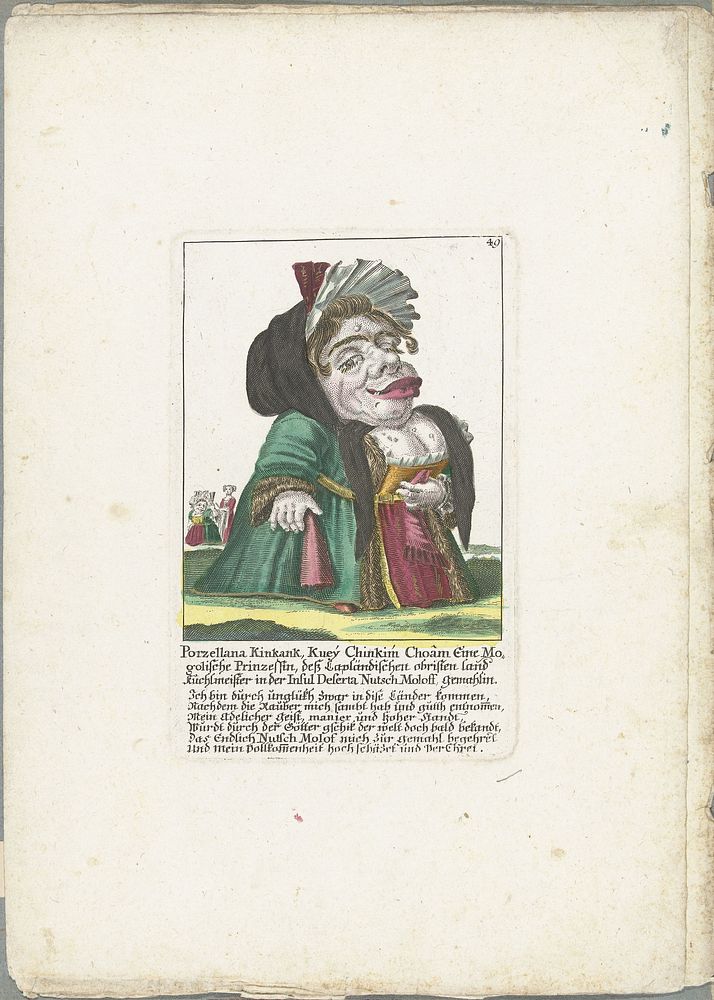 Karikatuur van Porzellana Kinkank (1705 - 1715) by Martin Engelbrecht