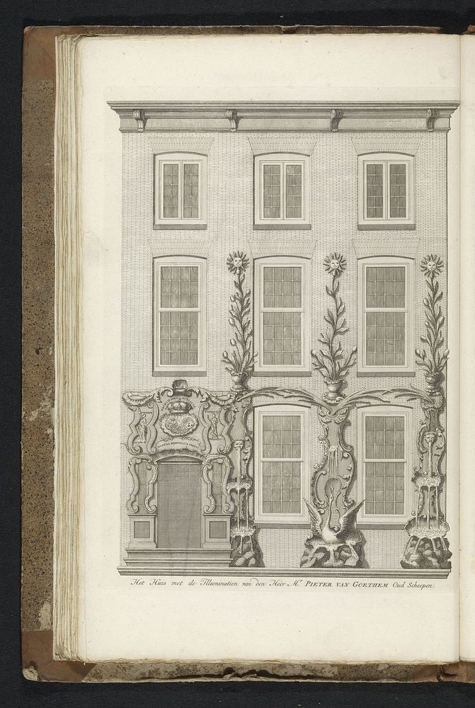 Illuminatie van het huis van P. van Goethem, 1751 (1753) by anonymous and Isaak Tirion