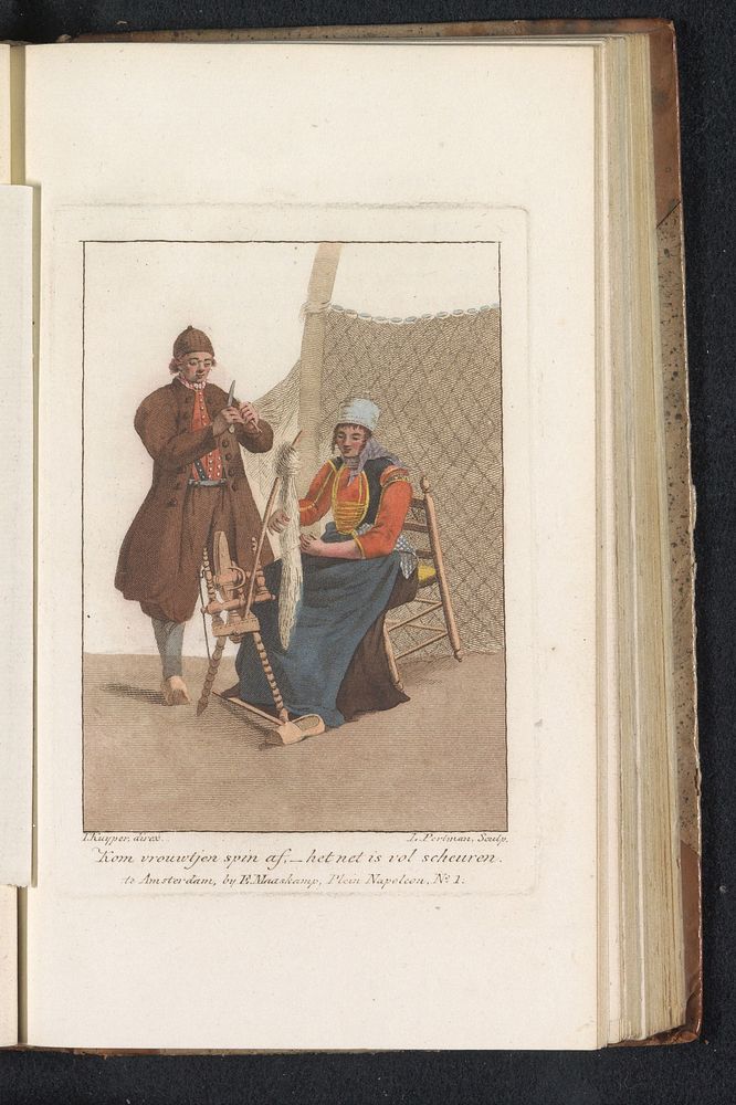Vissersechtpaar uit Schokland (1812) by Ludwig Gottlieb Portman, Jacques Kuyper, Jacques Kuyper and Evert Maaskamp
