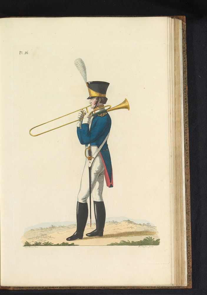 Muzijkant, in groote tenue, der Nationale Infanterie (1823) by Dirk Sluyter, Bartholomeus Johannes van Hove, Jan Frederik…