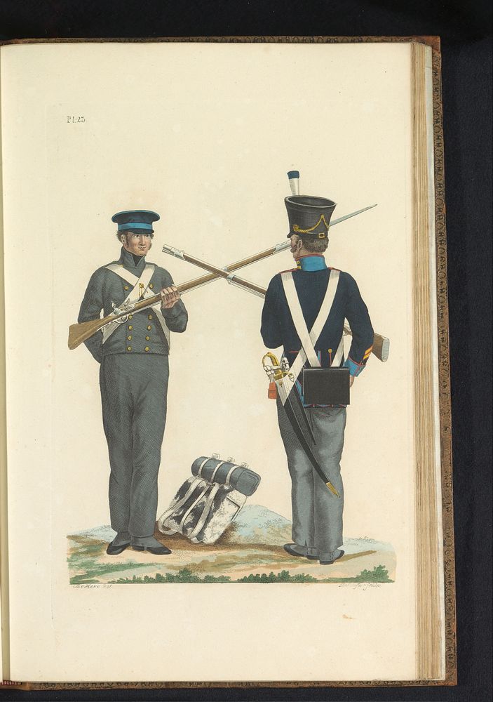 Korporaal en Fuselier van het Algemeen Depôt der Landmagt (1823) by Dirk Sluyter, Bartholomeus Johannes van Hove, Jan…