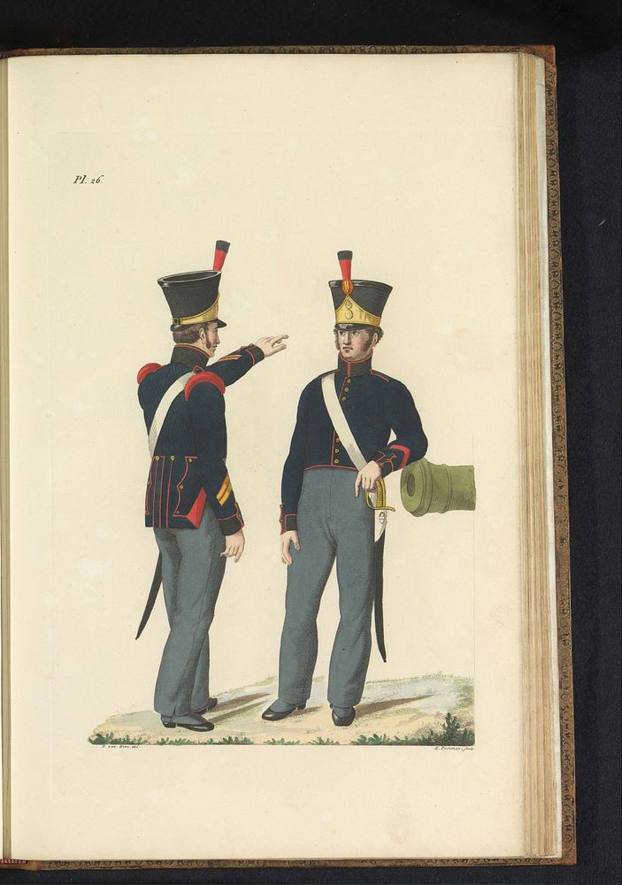 Korporaal der Veld-Artillerie, en Kanonnier van de 1e klasse der Nationale Militie (1823) by K Portman, Bartholomeus…