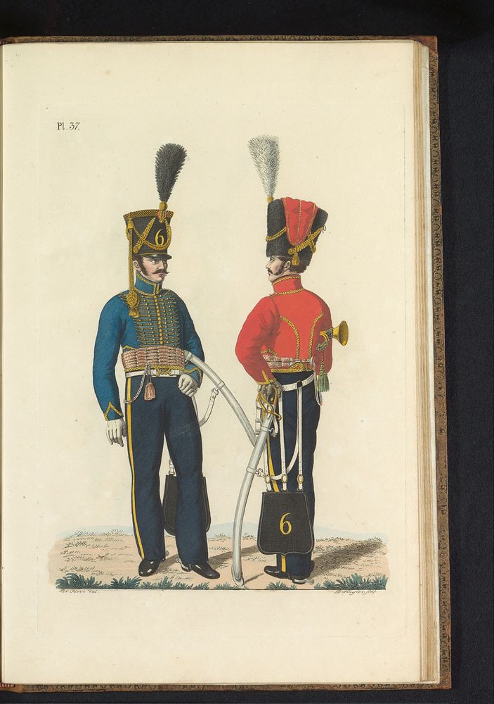 Hussaar en Trompetter, te voet (1823) by Dirk Sluyter, Bartholomeus Johannes van Hove, Jan Frederik Teupken, Gebroeders van…