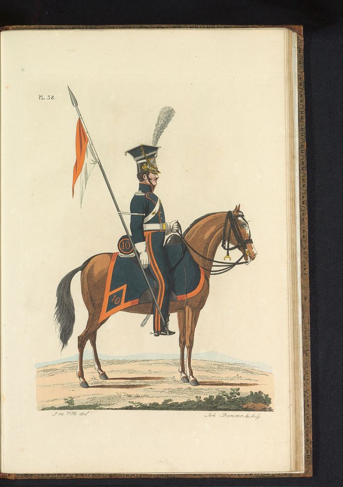 Lancier, te paard, in groote tenue (1823) by Joannes Bemme, J en VH, Jan Frederik Teupken, Gebroeders van Cleef and…