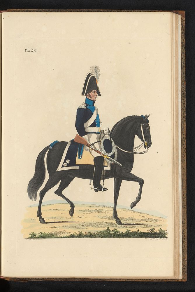 Maréchaussée, te paard, in groote tenue (1823) by Joannes Bemme, J en VH, Jan Frederik Teupken, Gebroeders van Cleef and…