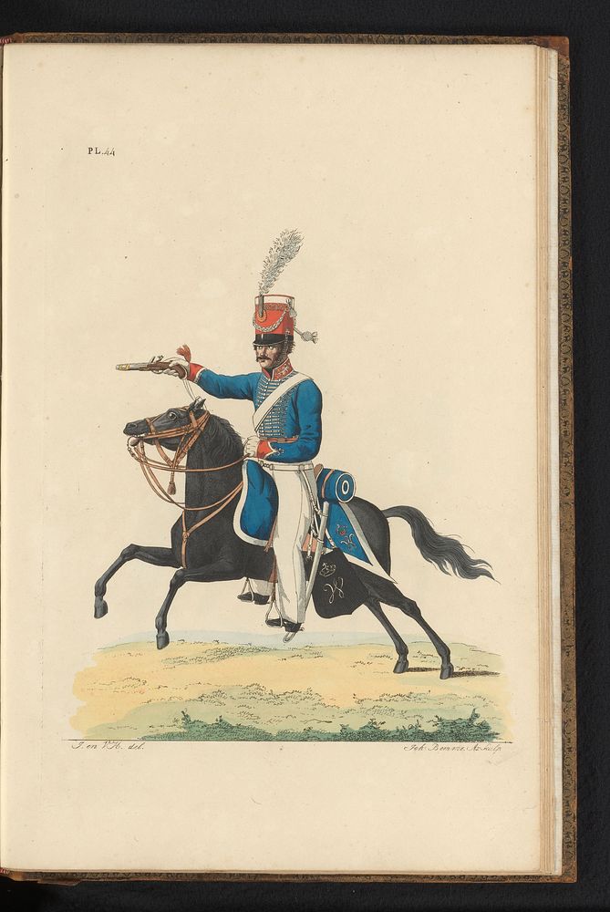 Hussaar, te paard, Troepen in de Oost-Indiën (1823) by Joannes Bemme, J en VH, Jan Frederik Teupken, Gebroeders van Cleef…