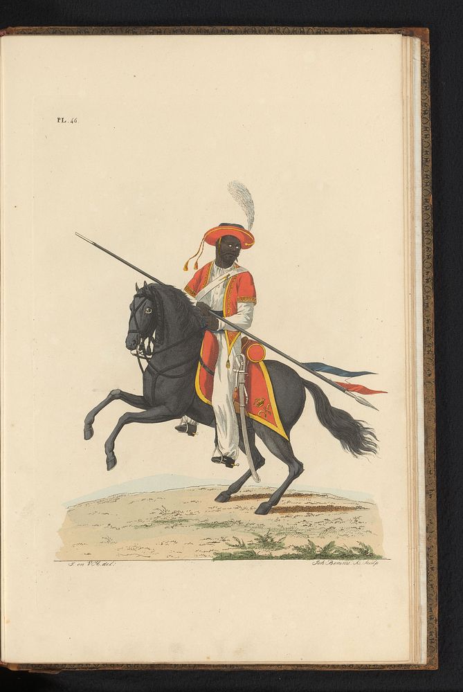 Bengaalsche Lancier, te paard, idem, Troepen in de Oost-Indiën (1823) by Joannes Bemme, J en VH, Jan Frederik Teupken…