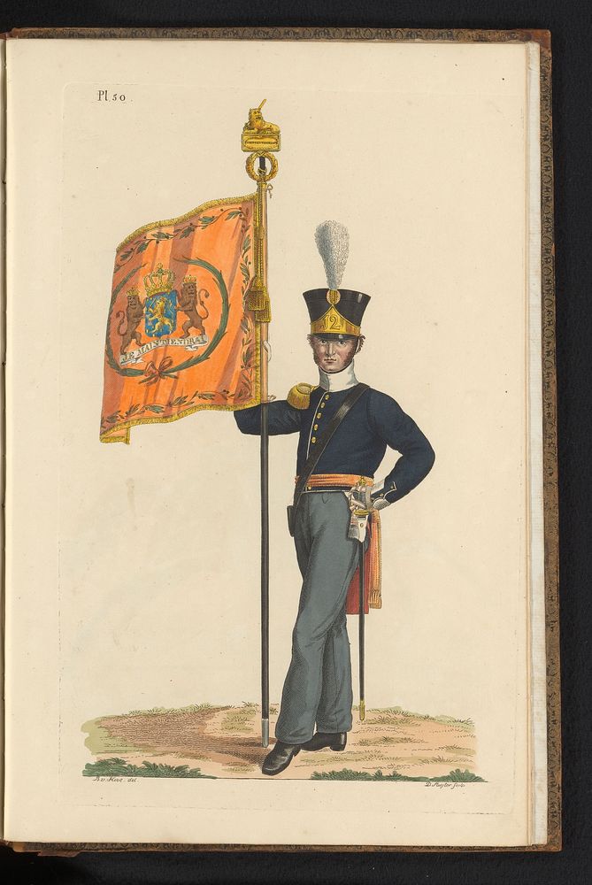 Vaandrig der Nationale Infanterie, met het Vaandel (1823) by Dirk Sluyter, Bartholomeus Johannes van Hove, Jan Frederik…