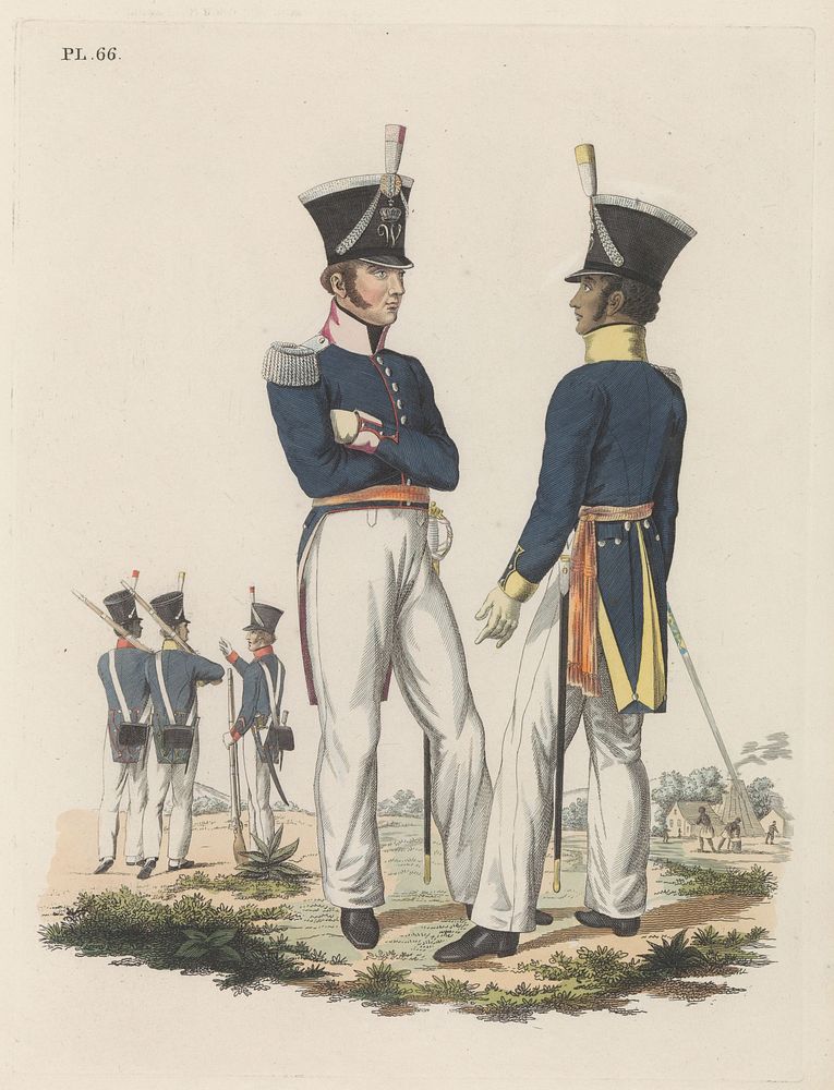 Surinaamsche Schutterij (van Paramaribo) ; Officieren, Onder-Officier en Schutters (1826) by Dirk Sluyter, Joannes Bemme…