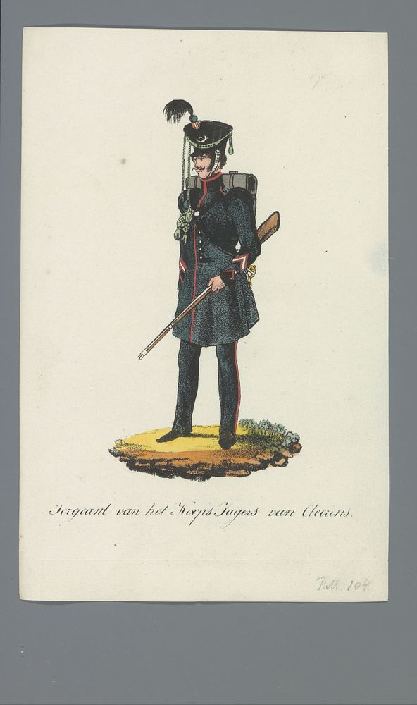 Sergeaant van het Korps Jagers van Cleerens (1835 - 1850) by Albertus Verhoesen and Johannes Paulus Houtman