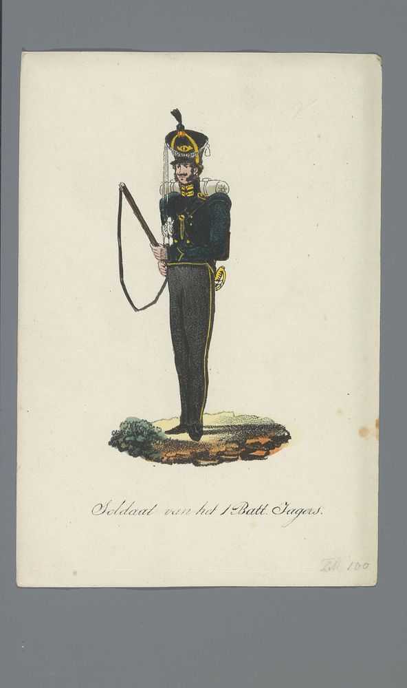 Soldaat van het 1 Batt. Jagers (1835 - 1850) by Albertus Verhoesen and Johannes Paulus Houtman