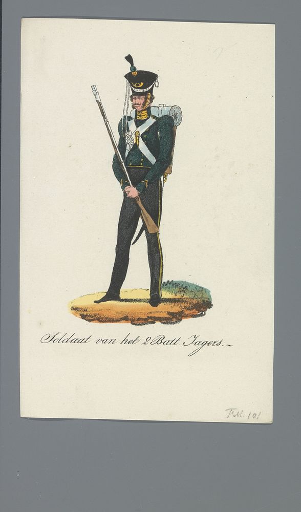 Soldaat van het 2 Batt. Jagers (1835 - 1850) by Albertus Verhoesen and Johannes Paulus Houtman