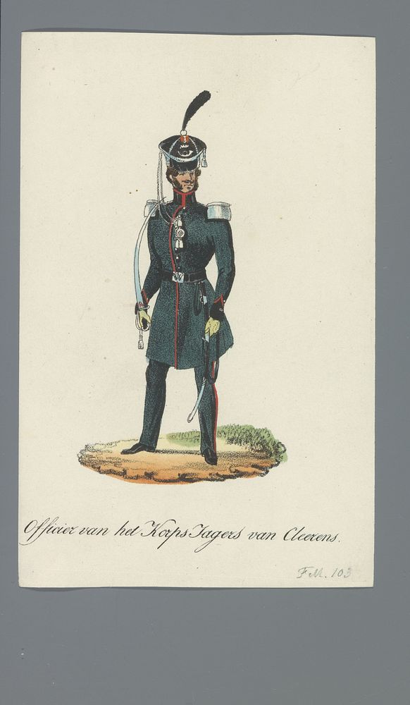 Officier van het Korps Jagers van Cleerens (1835 - 1850) by Albertus Verhoesen and Johannes Paulus Houtman