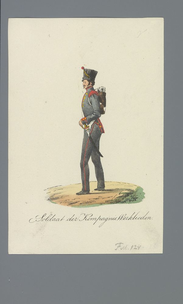Soldaat der Kompagnie Werklieden (1835 - 1850) by Albertus Verhoesen and Johannes Paulus Houtman
