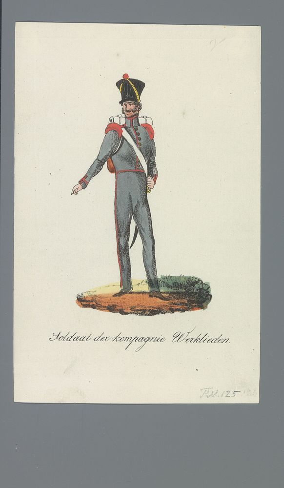 Soldaat der kompagnie Werklieden (1835 - 1850) by Albertus Verhoesen and Johannes Paulus Houtman