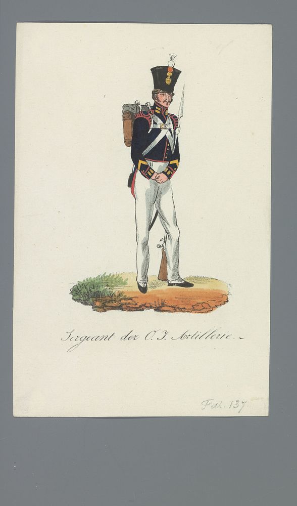 Sergeant der O.I. Artillerie (1835 - 1850) by Albertus Verhoesen and Johannes Paulus Houtman