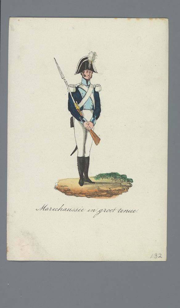 Marechaussée in groot tenue (1835 - 1850) by Albertus Verhoesen and Johannes Paulus Houtman