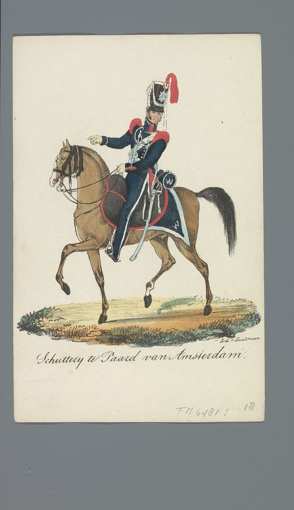 Schutterij te paard van Amsterdam (1835 - 1850) by Albertus Verhoesen and Johannes Paulus Houtman